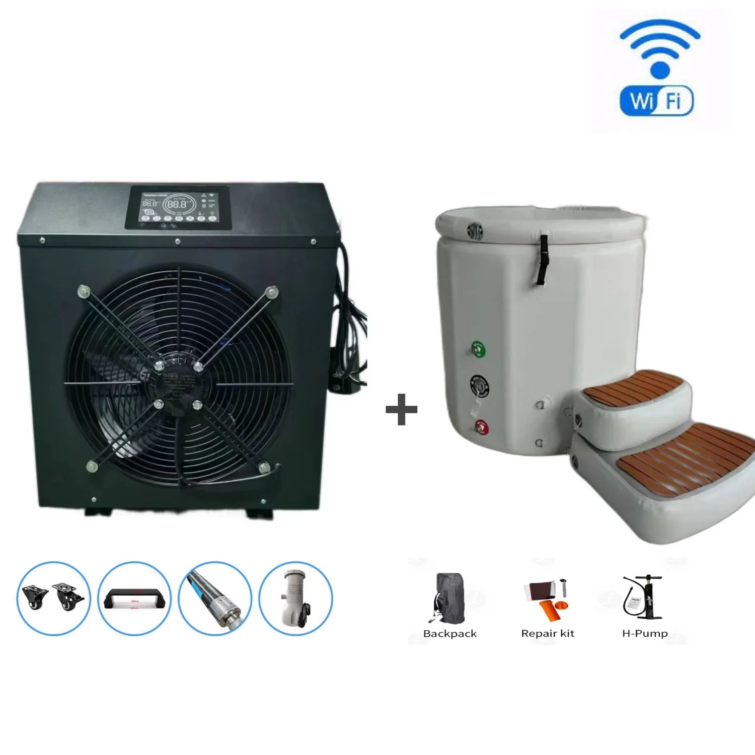 2024 New Professional Athlete 1HP Cold Water Ice Bath Chiller, Cold Water Circulation System Carries WiFi Filtered Ozone UV