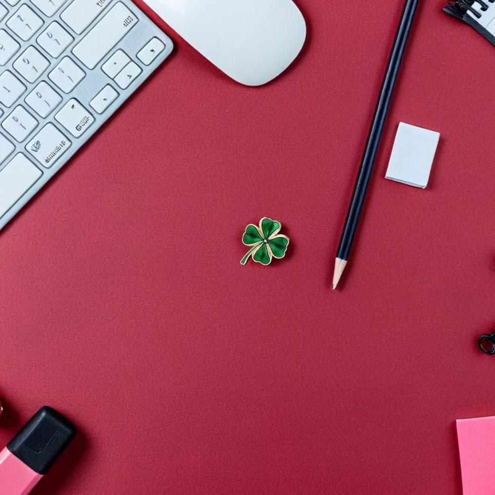 

3 Pcs Brooch Emerald Lucky Holiday Pin Irish Accessory Small Shamrock Women Jewelry Festive Green Miss