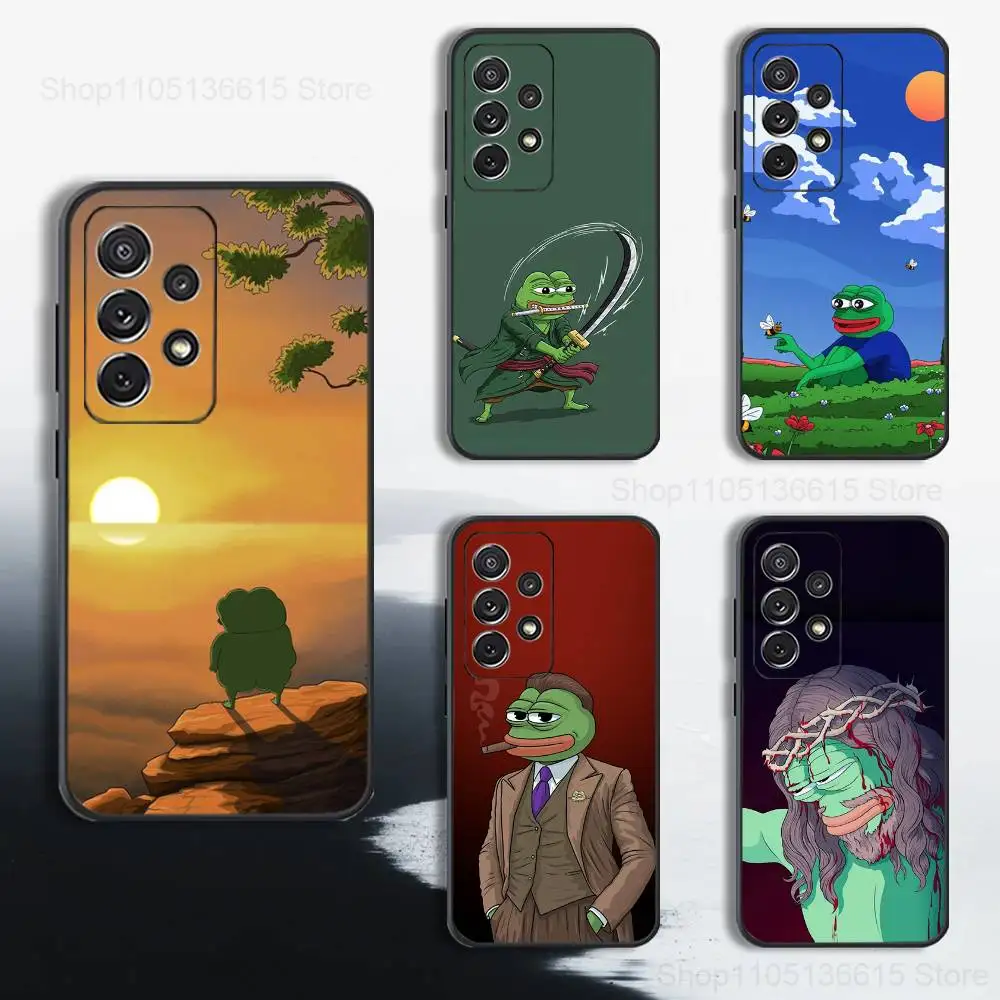 

P-Pepe the Frog Phone Case For Samsung S25,S24,S23,S22,S21,S20,S10,S9,Ultra,Plus,Lite,FE,Soft Silicone Black Cover