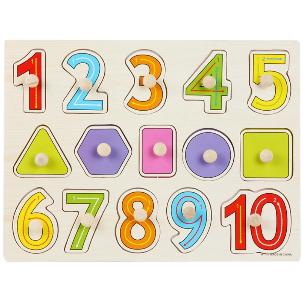 

Montessori Wooden Puzzle Toys Early Educational Cultivation Puzzle Hand Grab Board Alphabet Intellectual Cognitive Puzzle Game