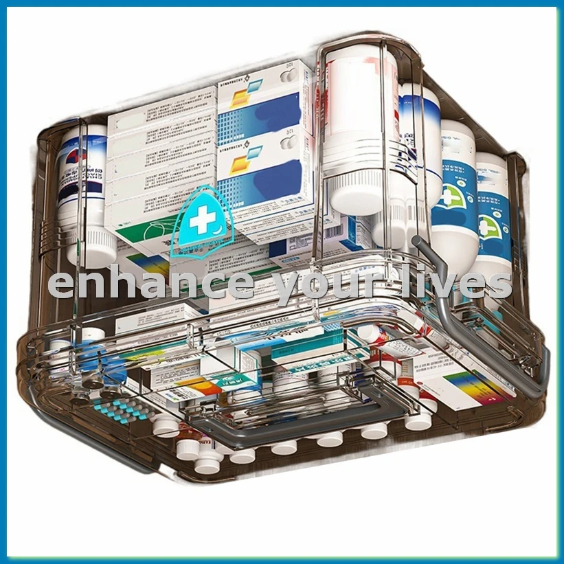 Multi-Layer Household Medicine Storage Box - Emergency Medical Organizer with Compartments,Household Storage Box-A28R