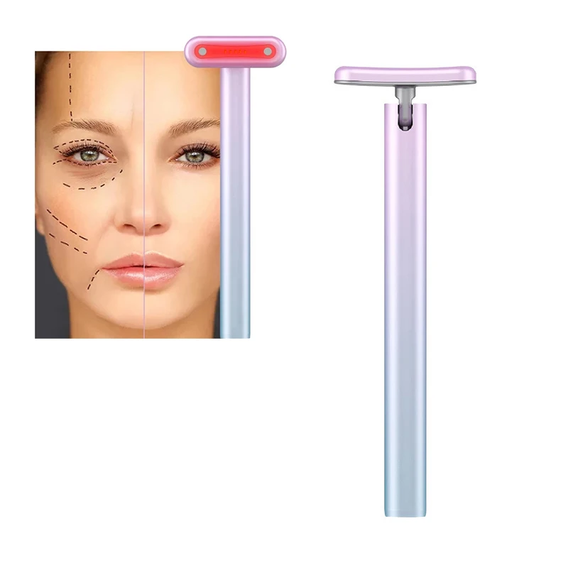 4 في 1 أداة العناية ببشرة الوجه EMS مايكرو الحالي تدليك الوجه مكافحة الشيخوخة ثبات الجمال عصا العلاج الوجه الرقبة