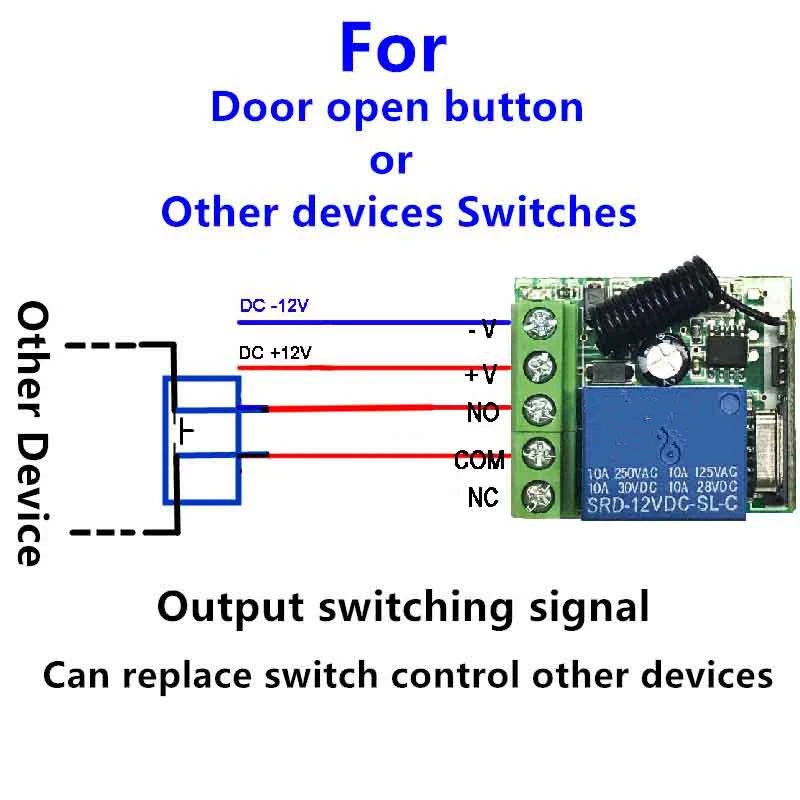 433Mhz Universal Wireless Remote Switch DC 12V 1CH relay Receiver Module and 4 pieces RF Transmitter 433 Mhz Remote Controls