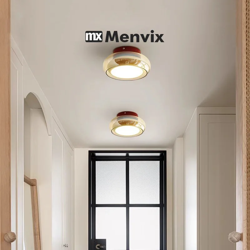 الممر الفرنسي الزجاج وحدة إضاءة LED جداريّة ضوء الفن الإبداعي مدخل الشرفة ضوء السقف الفاخرة العتيقة مرحاض شرفة ضوء الزخرفية