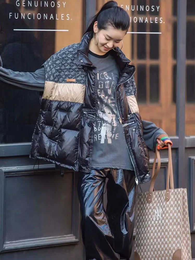 

Down Vest Women New Trend Color Collision Jacket 2025 Fall and Winter Liberally Thin Warm Women's Jacket Jacket Women