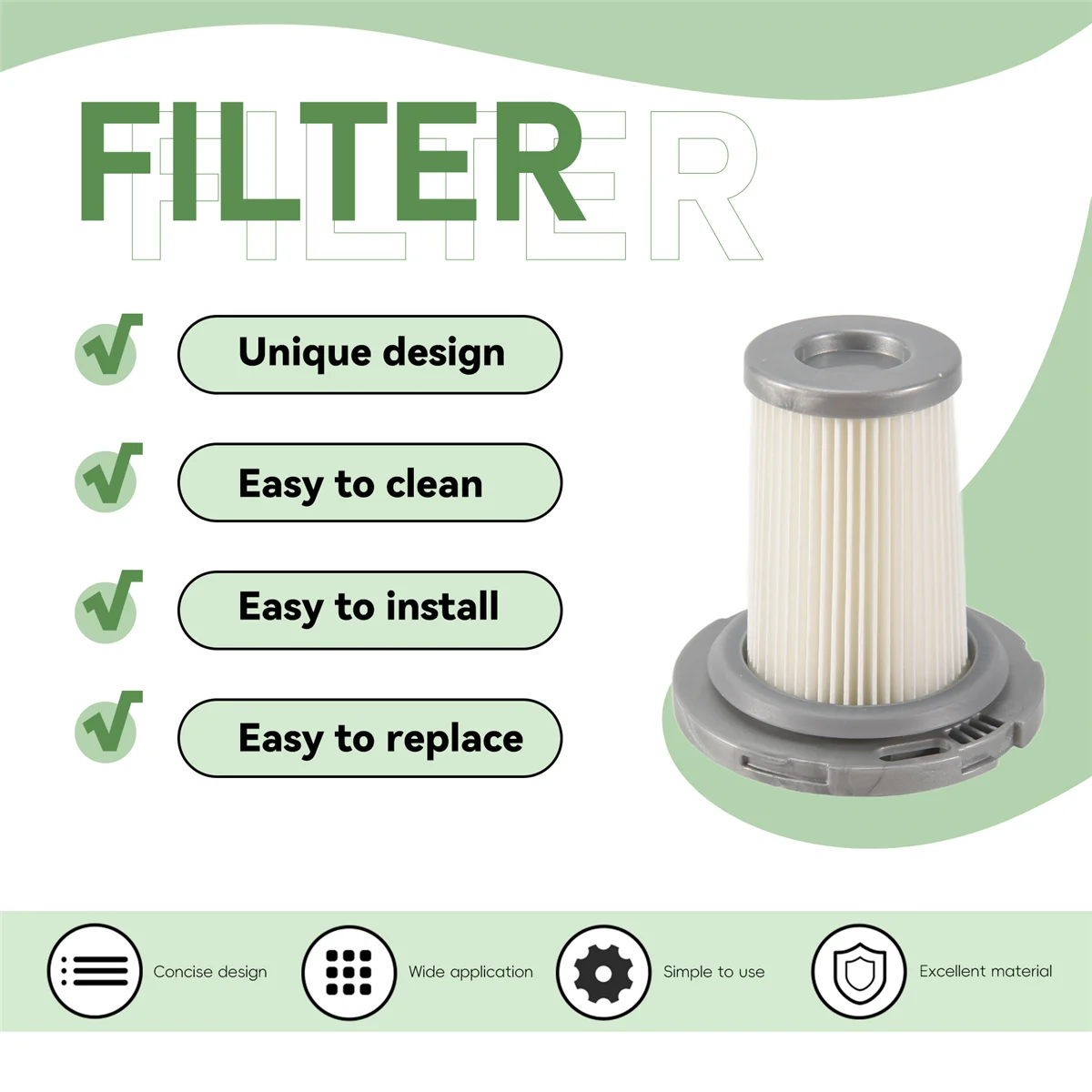 Hepa filter zr009005 لقطع غيار المكنسة الكهربائية ، x force flex