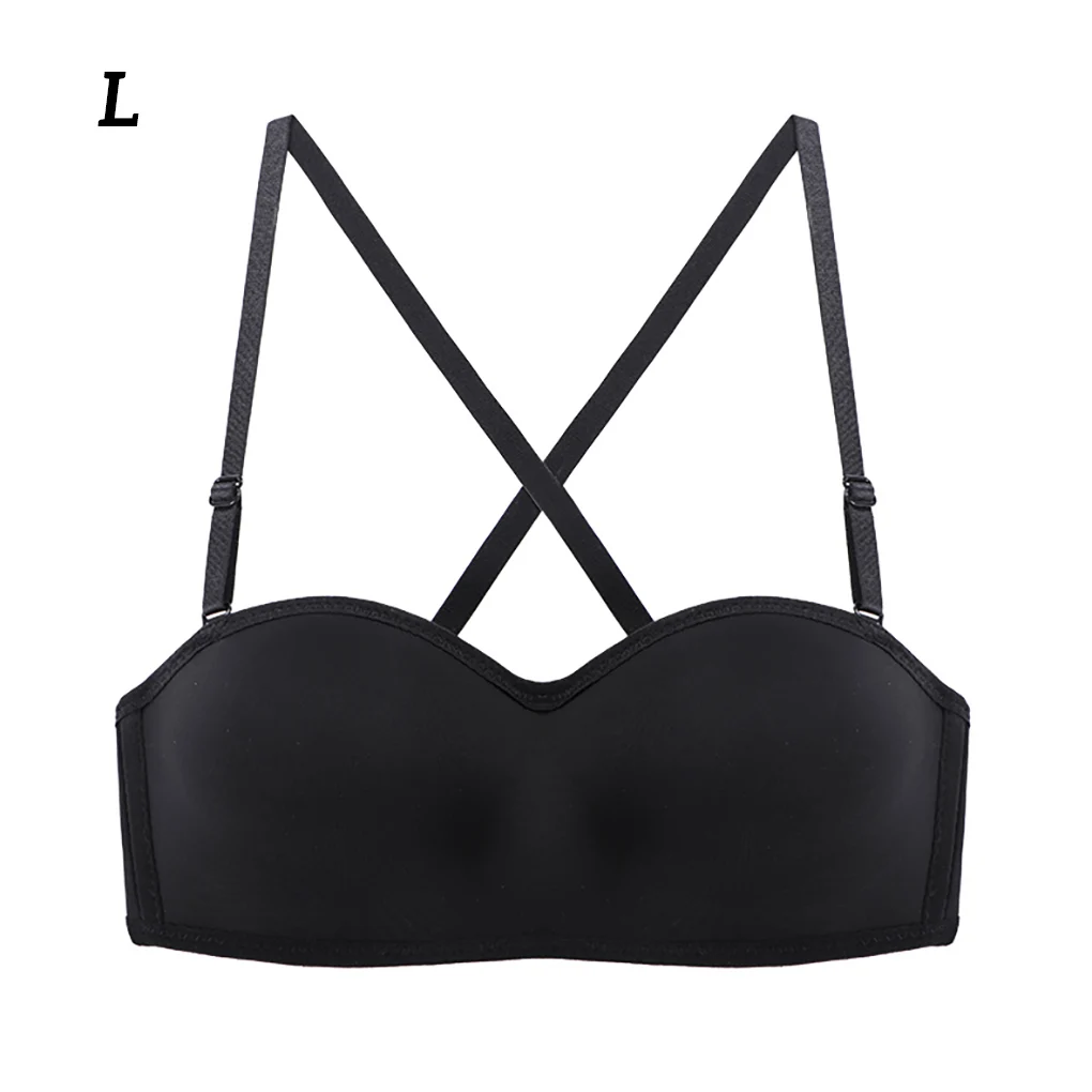 

Seamless Bra Invisible Wireless Thin Cup 3D Push up Bra Removable Non-slip Underwear, L/36