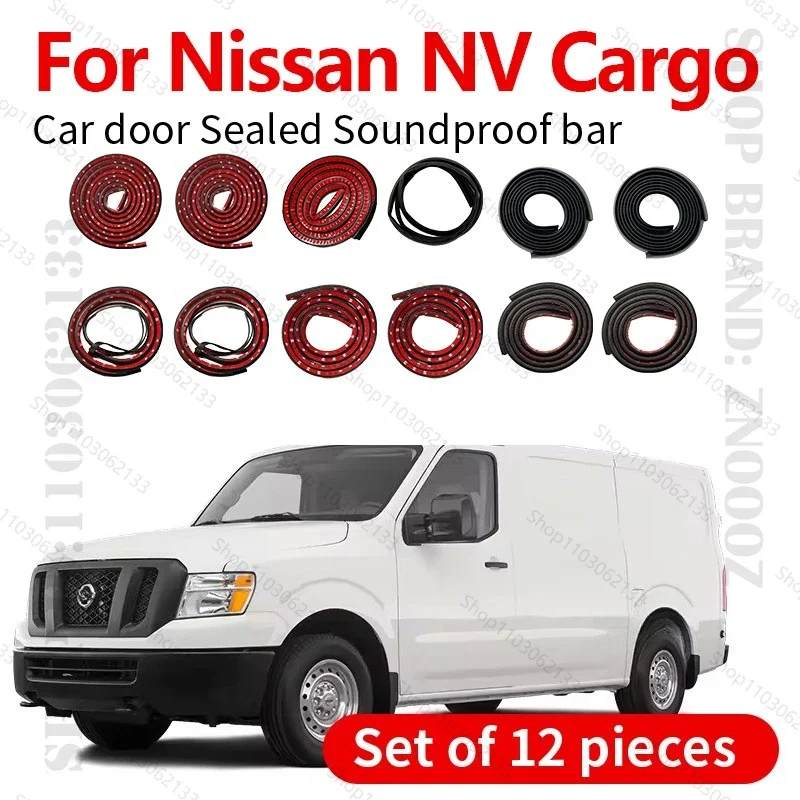 Car Door Strip Rubber Double Layer Sealing Protector Soundproof Seal Dustproof Seal Strip 12PCS For 2021 Nissan NV Cargo
