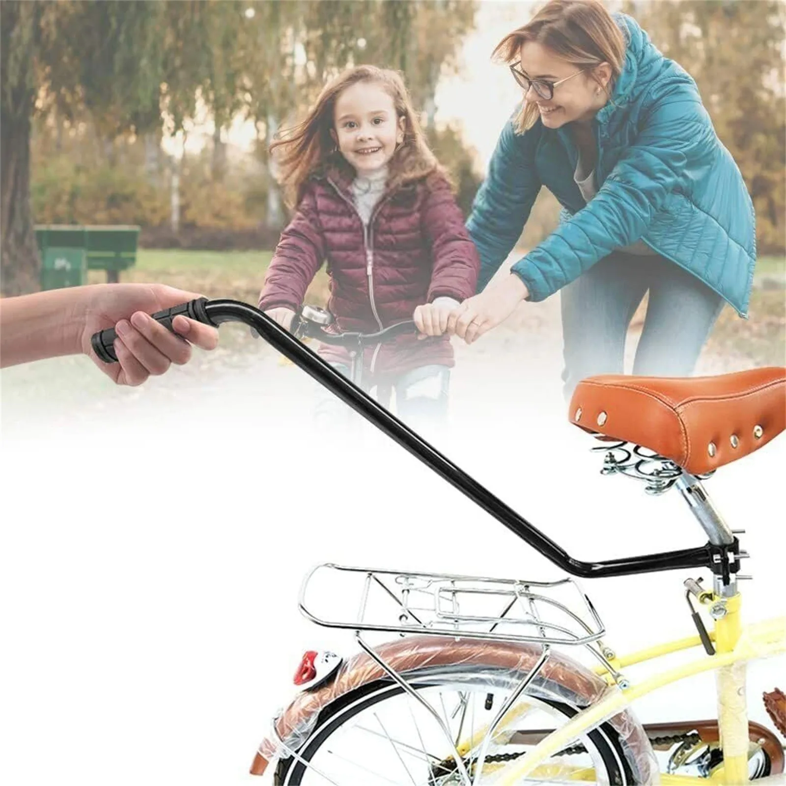 Bike Training Push Grab Practical Kids Bicycle Training Push Handle Children Learn Cycling Auxiliary Bike Handle Bike Accessorie