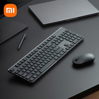 Xiaomi 2023 Keyboard Mouse Set 2 for Office Computer 2.4GHz Wireless Portable Black Minimalist 104 Keys USB Thin Keyboards