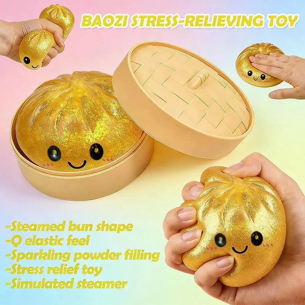 Aesthetic Desktop Sensory Toy Glitter Dumpling Mystery Box 10 Colors Random Stress Balls Creative Office Fidget Gift - view 3