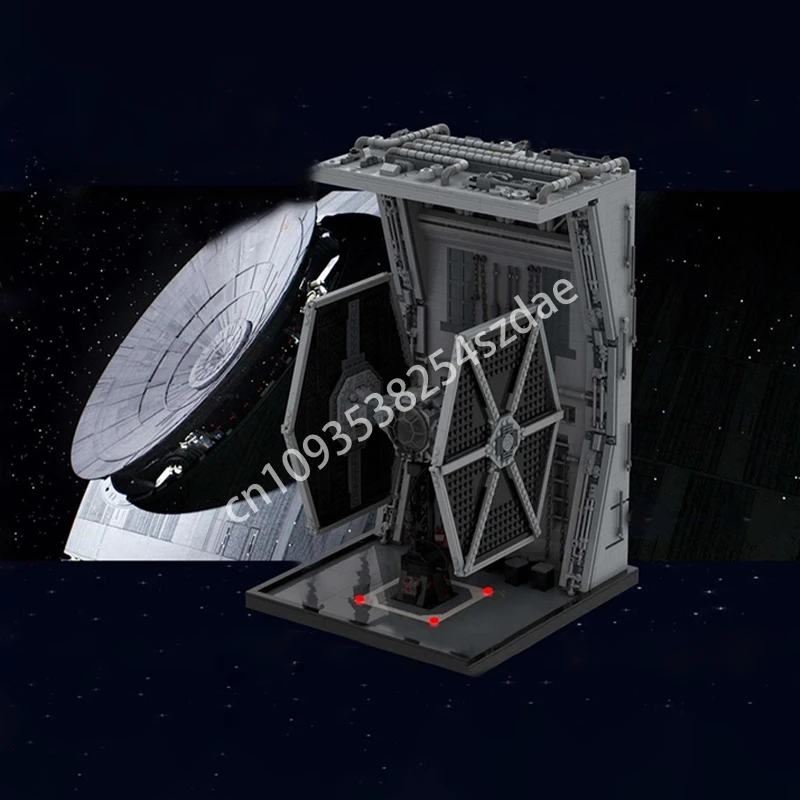 

1587 шт. MOC TIE Docking Bay Star Battle, строительные блоки, игрушка для развития терпения и концентрации, детский креативный STEM