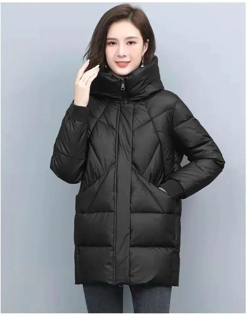 Down Cotton-Padded Jacket Women's Overcoat Winter 2026 New Thick Warm Parker Coat Fashion Loose Hooded Medium Long Cotton Jacket