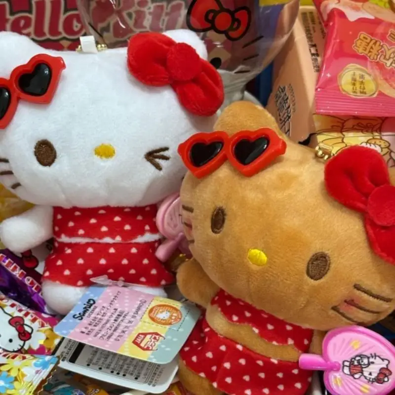 لطيف المرأة مرحبا كيتي حقيبة قلادة الوردي القوس القط الفراولة أفخم دمية سحر المفاتيح حقيبة ظهر الطالب اكسسوارات فتاة الهدايا