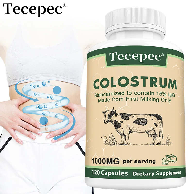 El suplemento Colostrum contiene un inmoglobulina de 15 % IgG, promueve el sistema digestivo, promueve el cabello y mantiene la salud de la piel y las uñas.