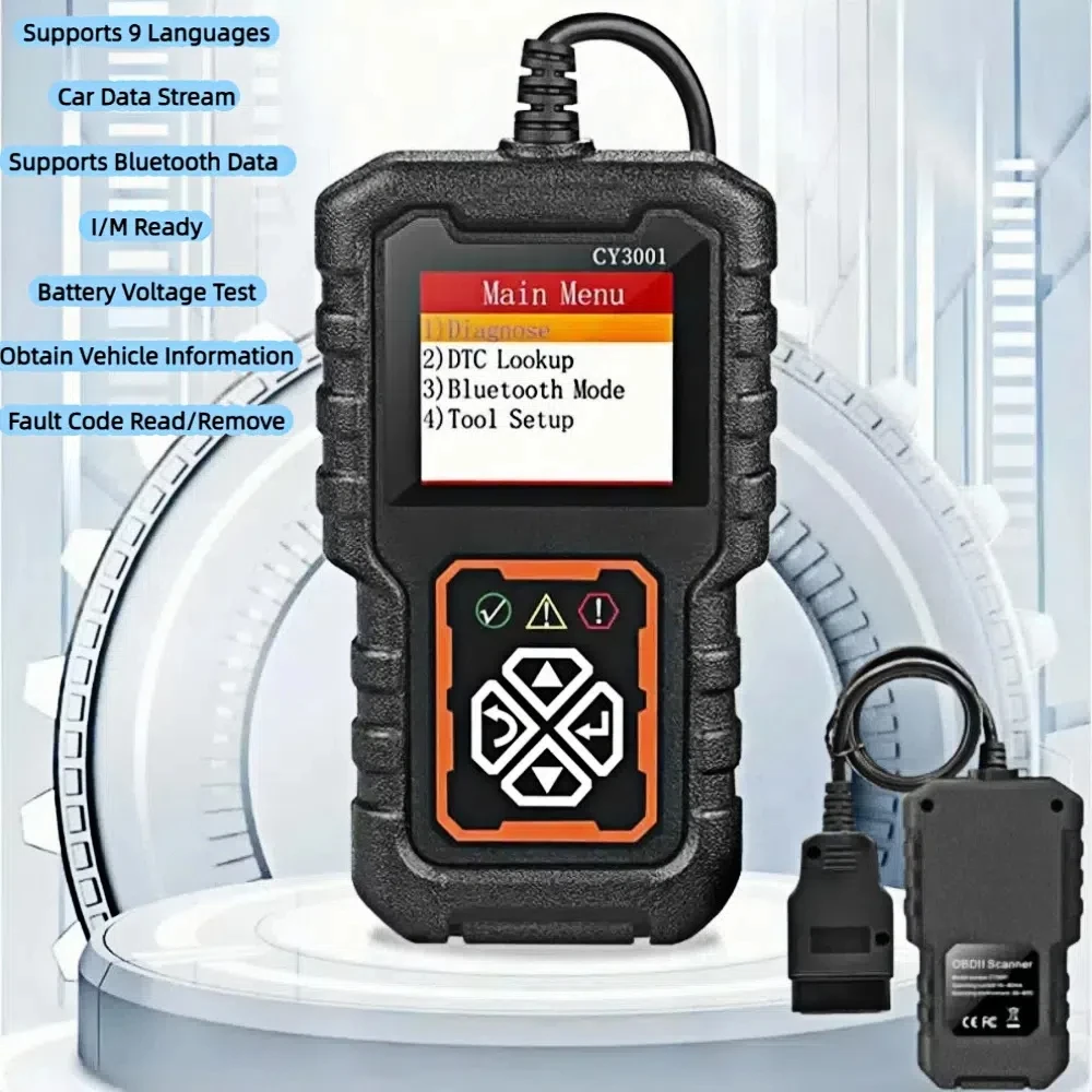 

CY3001 Professional OBD2 Scanner Real-Time Data Stream Elm327 Chip Engine/ABS/SRS Diagnostics Portable High Precision