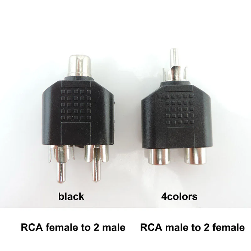 1 Male to 2 Female 1 femae 2RCA male RCA connectors Splitter Plug Y 3.5mm RCA jack Double AV Audio Video Adapter Converter s1
