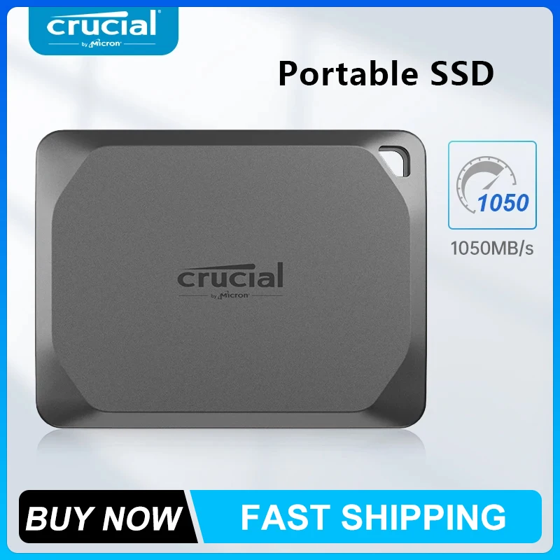 Crucial Portable SSD X9 Pro PSSD 1TB 2TB 4TB for Mac Read up to 1050MB/s and Write Mac Ready USB 3.2 External Solid State Drive