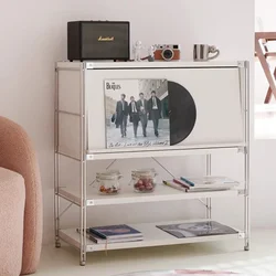 Magazine Stainless Steel Living Room Cabinet Storage Chest of Drawers Display Home Furniture Showcase Crack Shelves 수납장 캐비넷