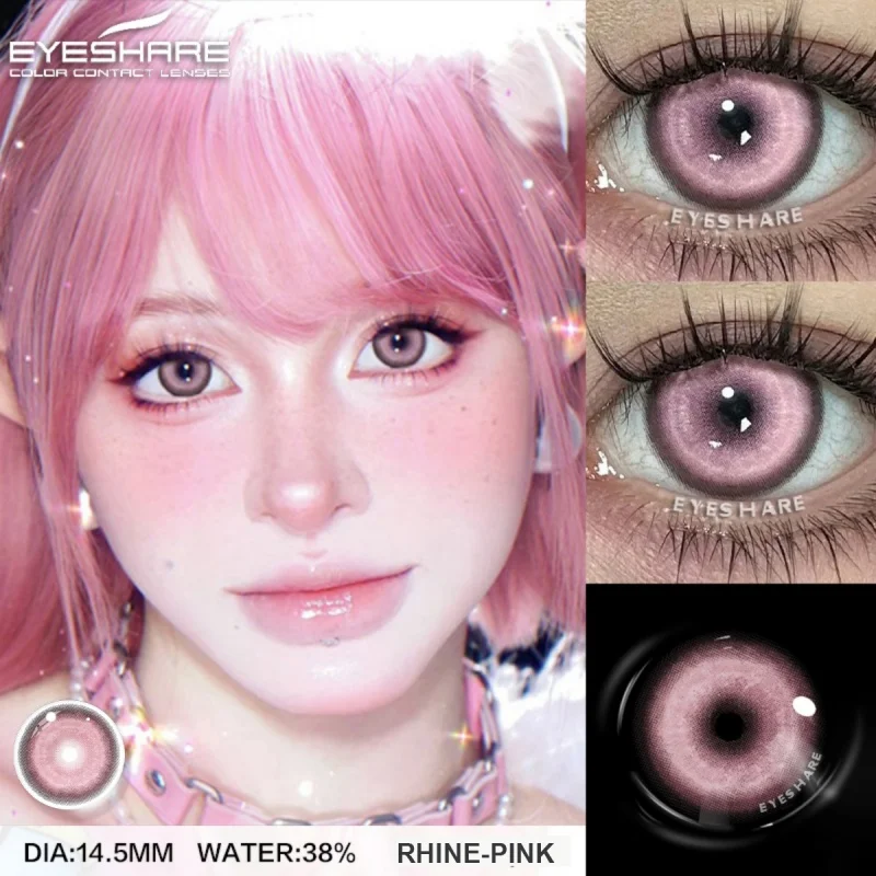EYESHARE 1 Paar farbige Kontaktlinsen für Anime Cosplay für Augen, rote Augenlinsen, Halloween, lila Linsen, Make-up, Schönheit, rosa Linsen
