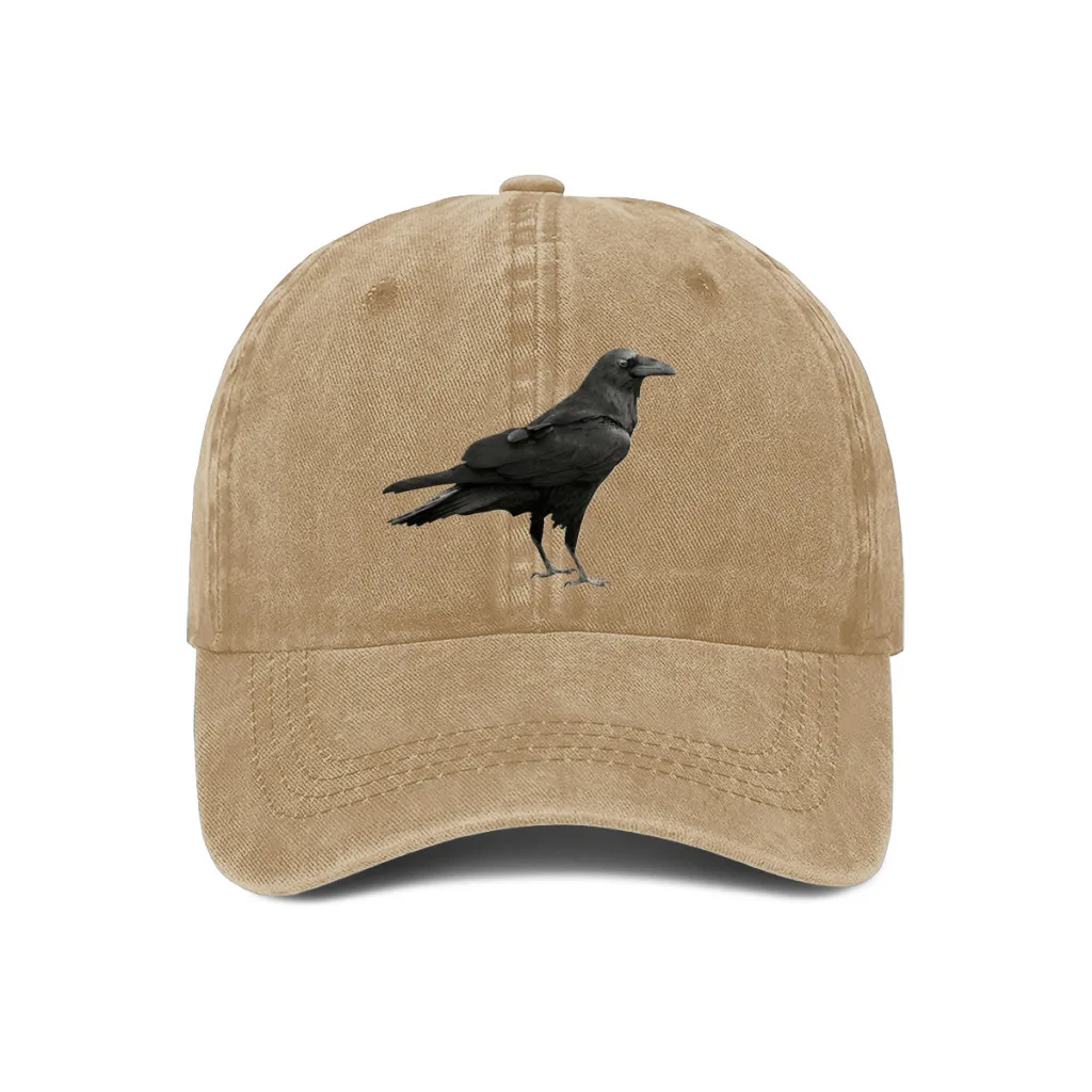 

Vintage Black Crow Silhouette Fashion Baseball Caps Women Men Snap back Cap Female Male Visors Sun Hat Unisex Adjustable Hats