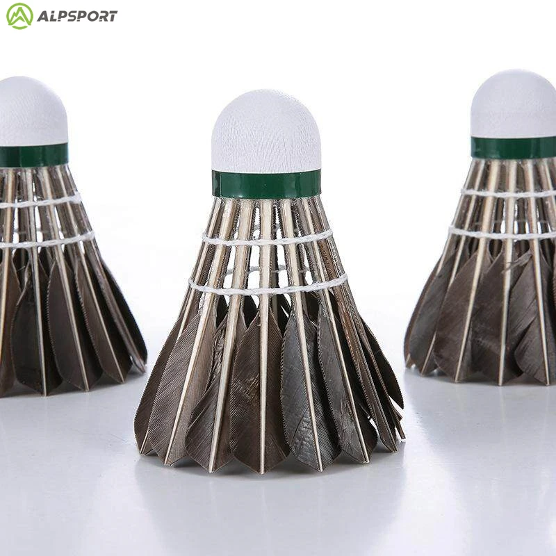 ALP 806 Kok Bulu Tangkis 12 Buah Bola Bulu Tangkis Bulu Angsa Hitam untuk Latihan Olahraga Bulu Tangkis 77 76 Shuttlecock Kecepatan