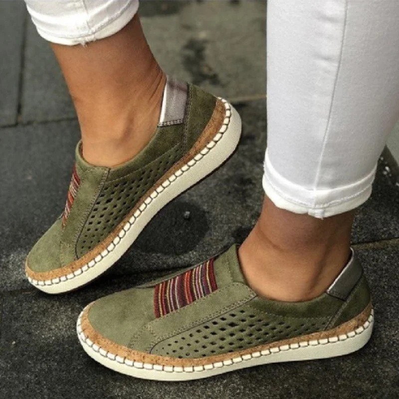 Women's Sneakers 2024 Autumn Vulcanized Shoes Hollow Out Casual Ladies Shoes Slip on Fashion Elastic Breathable Female Footwear