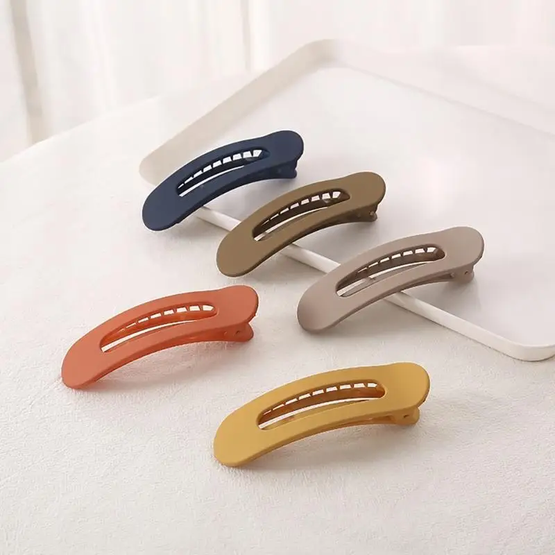 

49MA Flat Hair Clip Frosted Color Claw Clip Side Bangs Clip for Various Hairstyles