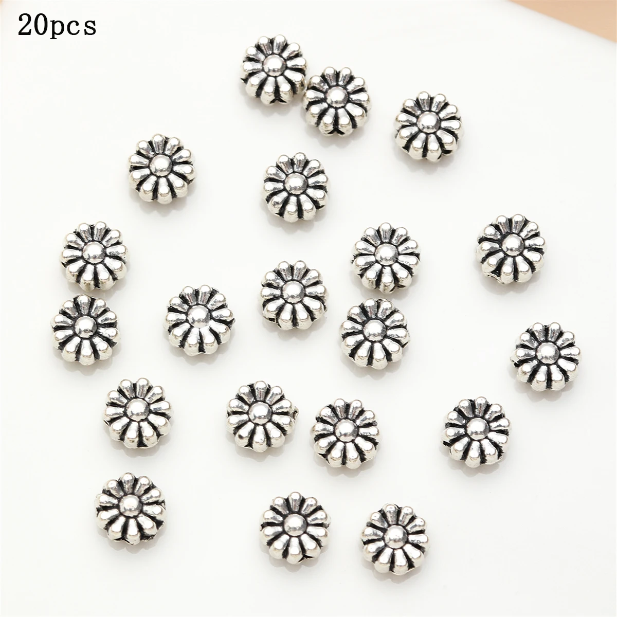 20pcs vintage Tibetan silver thick sunflower DIY handmade pendant accessories