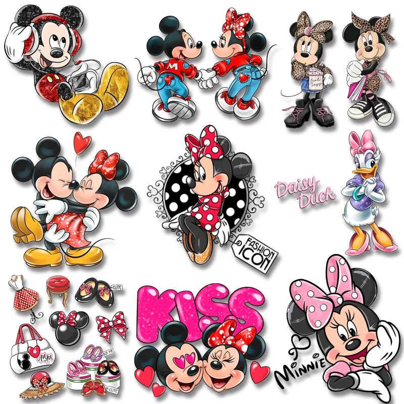 

Valentine's Day Mickey Minnie Cartoon Classic Characters Donald Duck Daisy Iron on transfers for Clothes