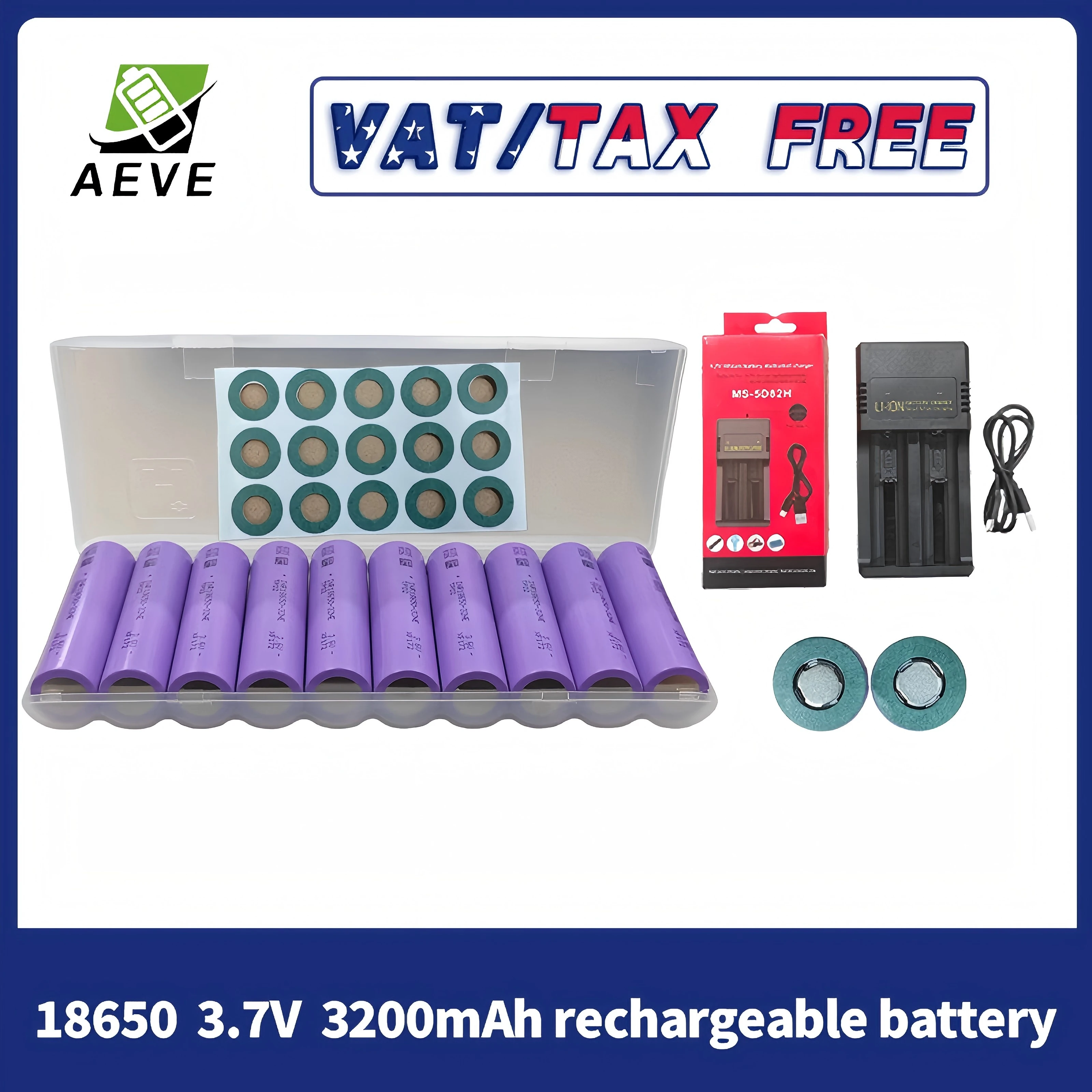 

18650 Battery Rechargeable Battery 3.7V 18650 3200mAh Capacity Li-ion Rechargeable Battery For Flashlight Torch Battery+Charger