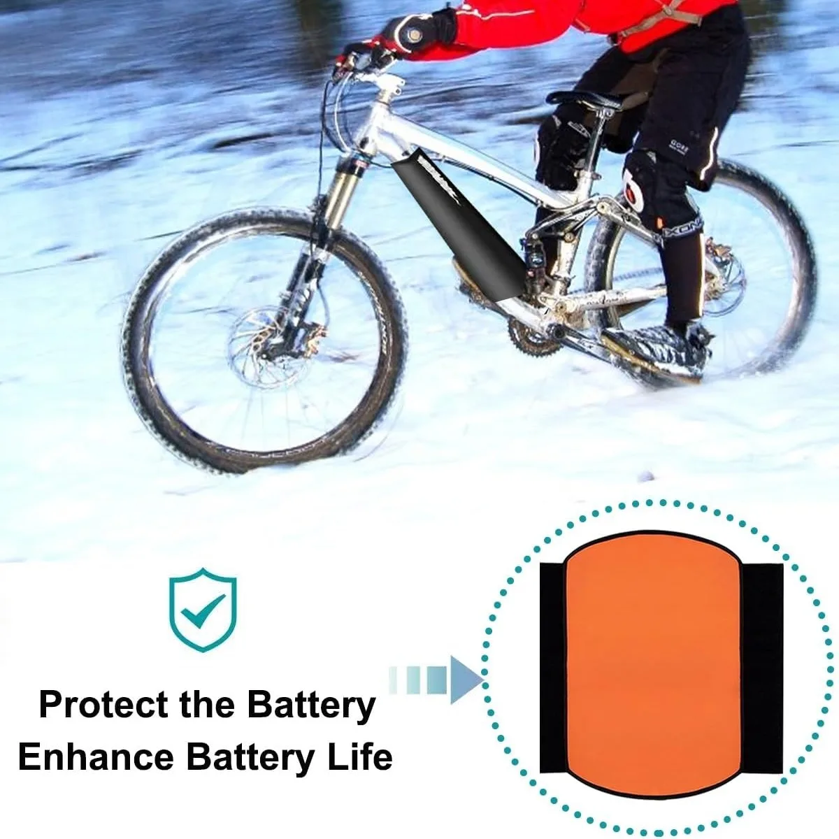 Electric Bicycle Battery Cover Dust-Proof Heat Protection Bag for E-Bike Batteries Essential Accessory for Bicycle Maintenance view 3