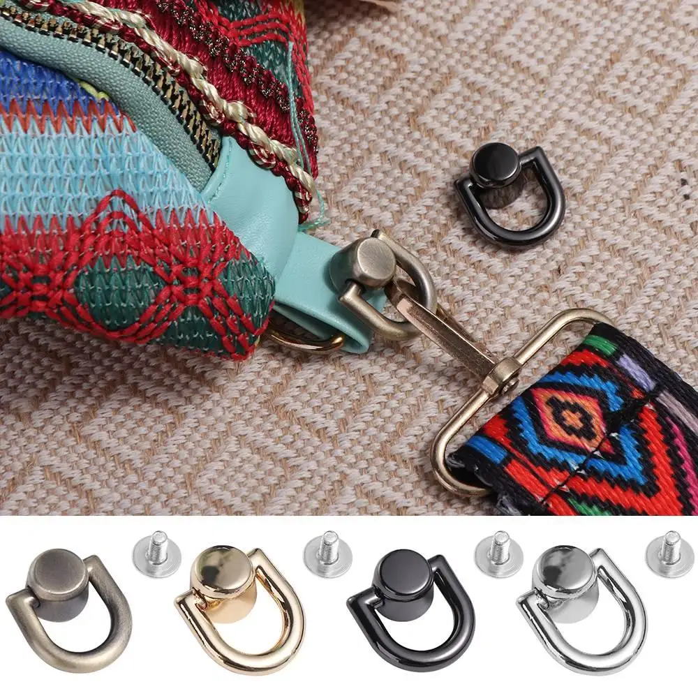 Metal Bag Rivet Nail Buckle Durable D Ring Studs Button Metal Bag Rivet Nail Hook Hardware Accessorie Handbag Belt Briefcase