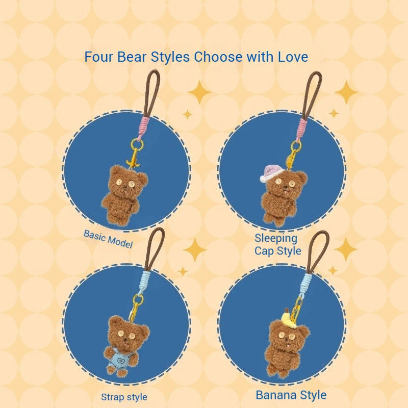 Ours de dessin animé en peluche, poupée pendentif, sac à dos, porte-clés, cadeau décoratif pour anniversaire d'enfants, Animal en peluche doux à collectionner