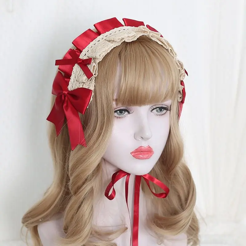 Coiffure gothique Lolita en dentelle pour filles, bandeaux de Cosplay mignons, joli épingle à cheveux douce, accessoire pour cheveux, fait à la main