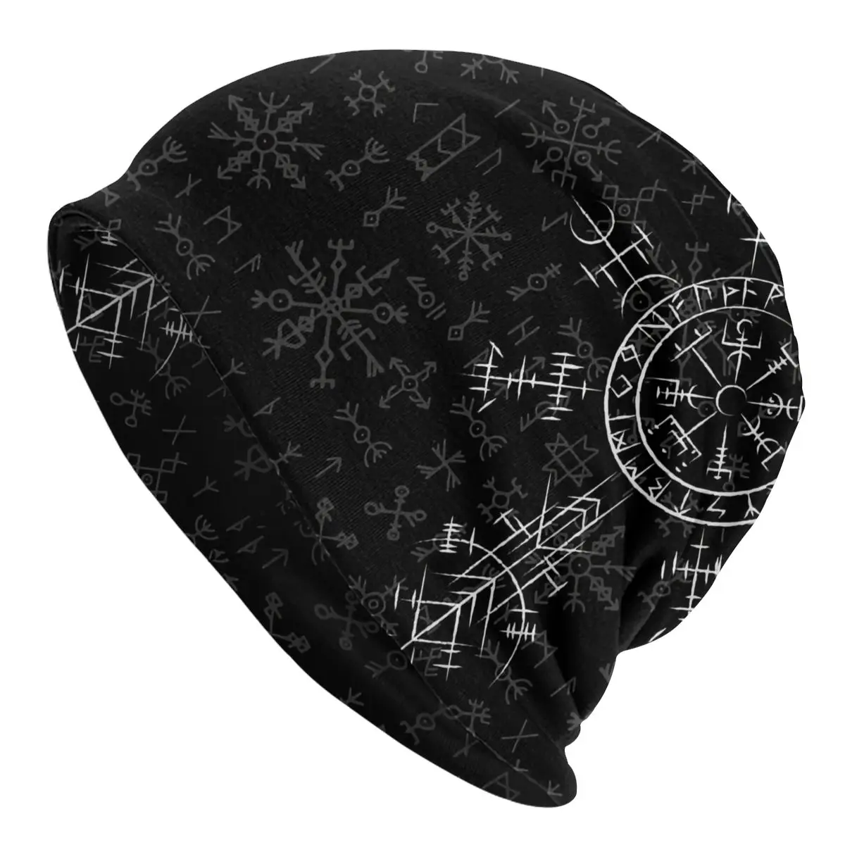 Norse Mythology Viking Skullies Beanies Autumn Spring Hats Celtic Lucky Charm Compass Bonnet Hipster Caps Men Women\'s Earmuffs