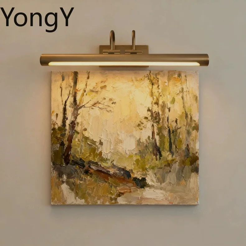 Nordic American retro photo painting hanging painting long mural lamp entrance living room corridor