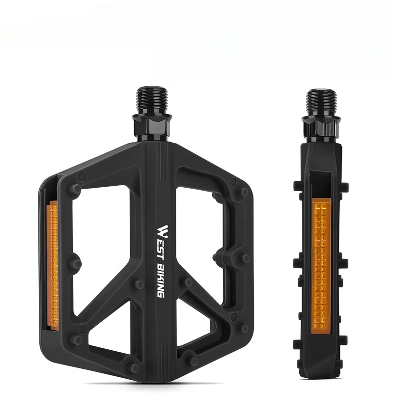 

Mountain Bike Nylon Pedals with Reflectors Double DU Bearings Wide Anti-Slip Surface Bicycle Foot Pedals Bicycle Pedal