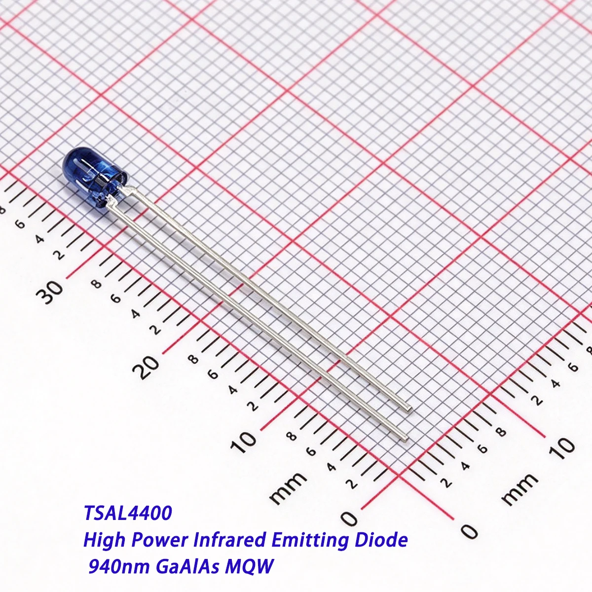 10PCS TSAL4400 160mW 940nm Plugin 2Pin 16mW/sr@IF=100mA 16 36 80 mW/sr NEW Original Infrared Emitting Diodes 940nm GaAlAs MQW