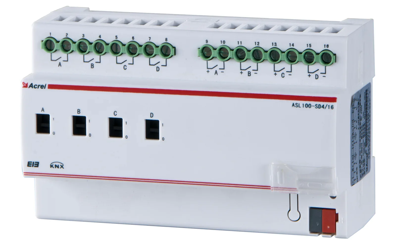 ASL100-SD4/16  schools lighting control system 0-10V dimming driver/ KNX switch actuator