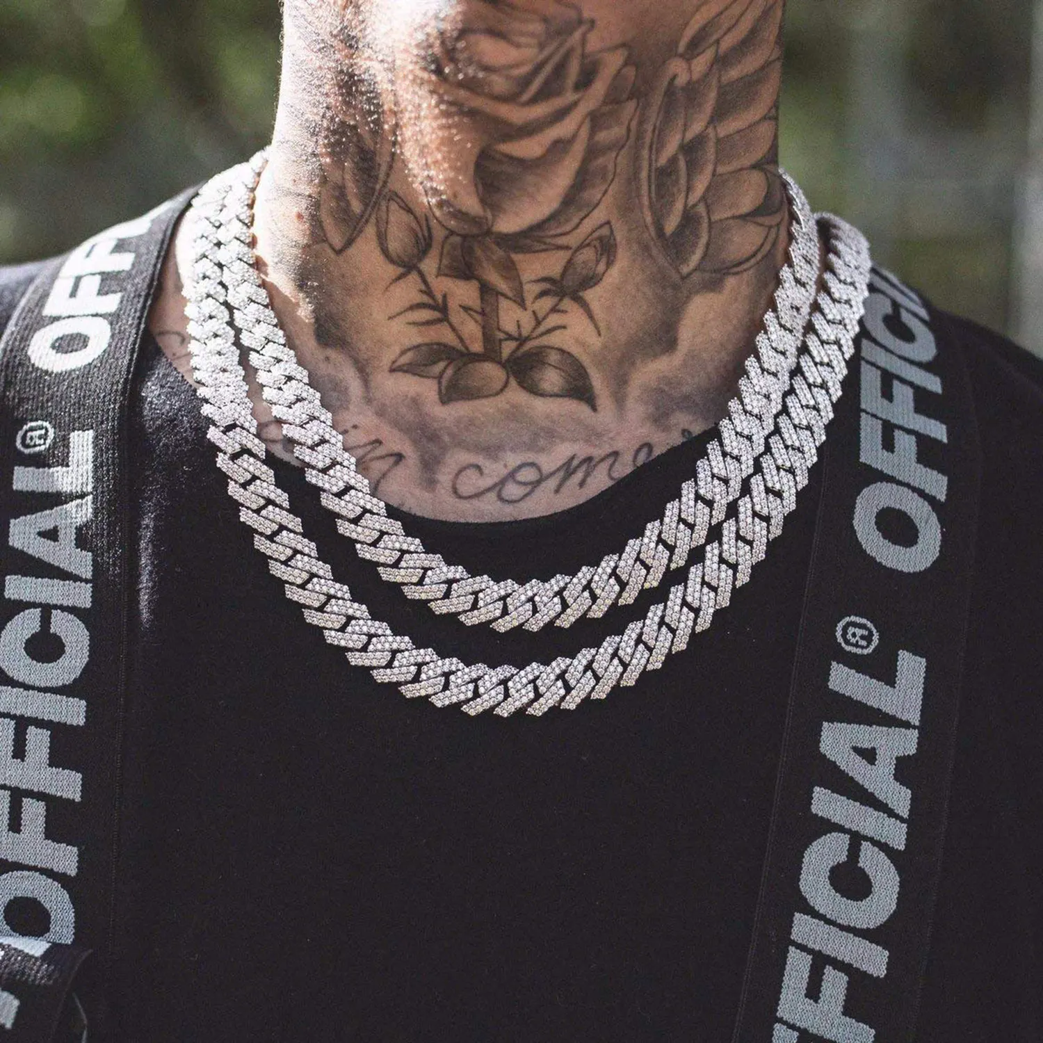 14Mm Hiphop Iced Out Cuban Link Ketting 18K Goud/Wit Verguld Bling Miami Choker Lab Diamanten Ketting Cadeau Voor Mannen