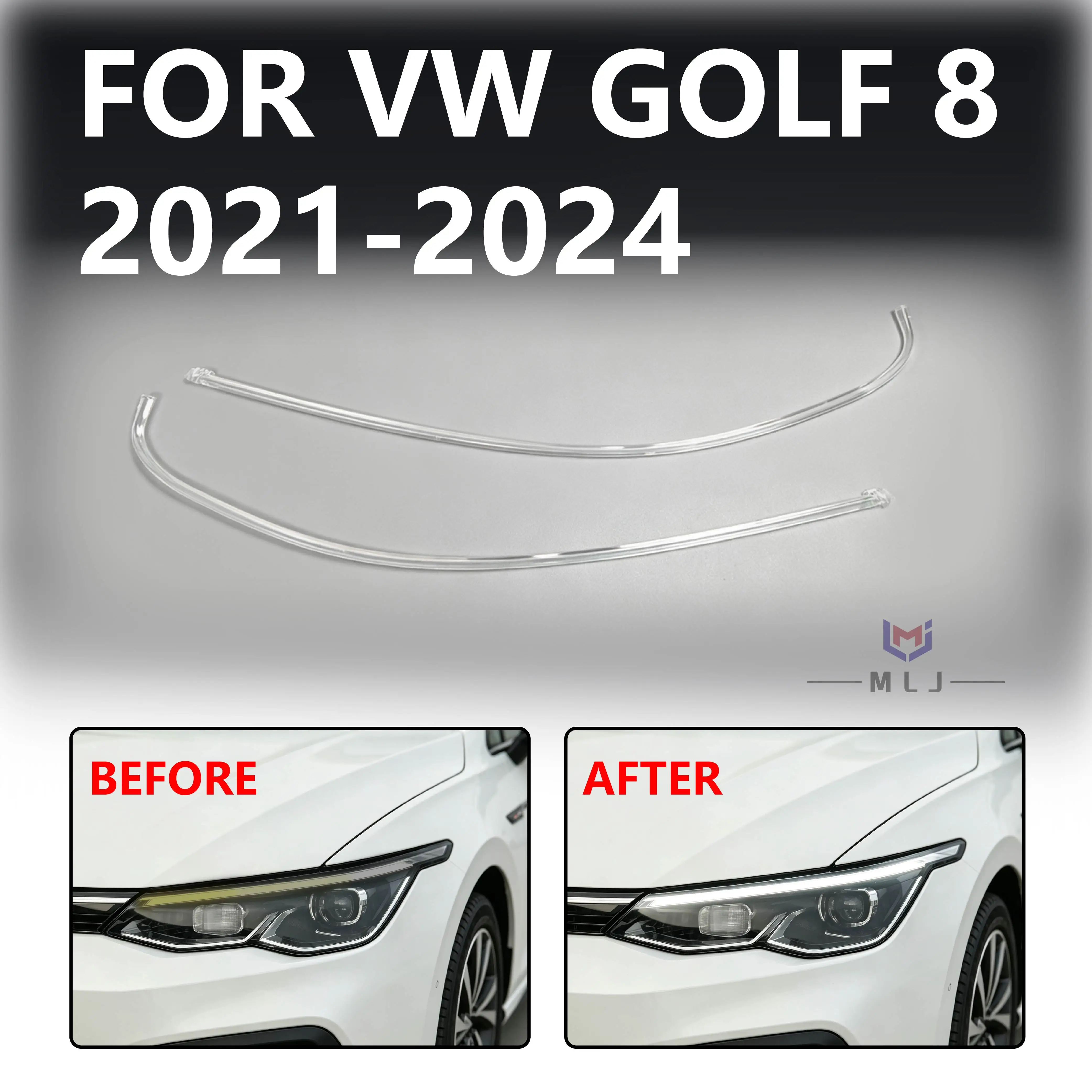 vwゴルフ8-2021-2022-2023-2024用-ヘッドライトdrlバーライトガイドプレートランプチューブ-エンジェルアイ-車用ledデイタイムランニングライトストリップ
