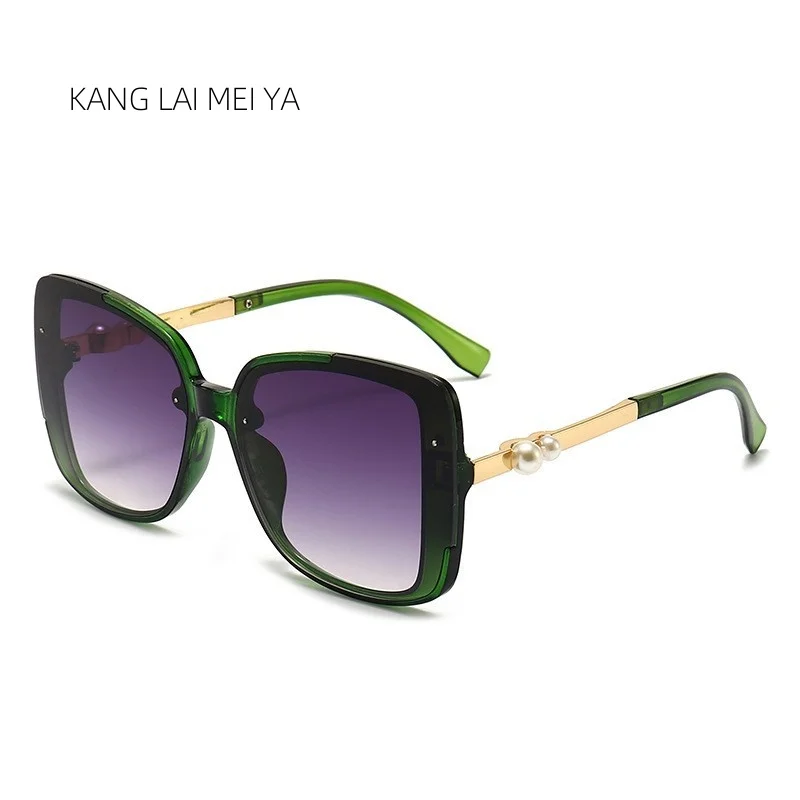 النسخة الكورية الجديدة من مزاجه لؤلؤة نظارات شمسية تهز نغمة شبكة الأحمر مع مربع نظارات شمسية امرأة الشارع عبر الحدود #1