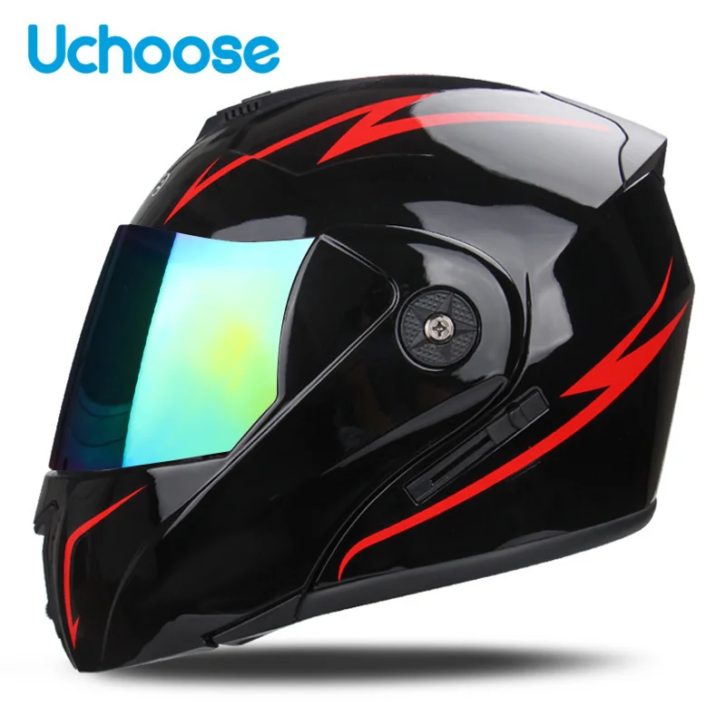 

DOT Flip Up Cross Section Helmet Double Lens Unisex Helmet With Visor Cross Section Helmet Modular Flip Helm