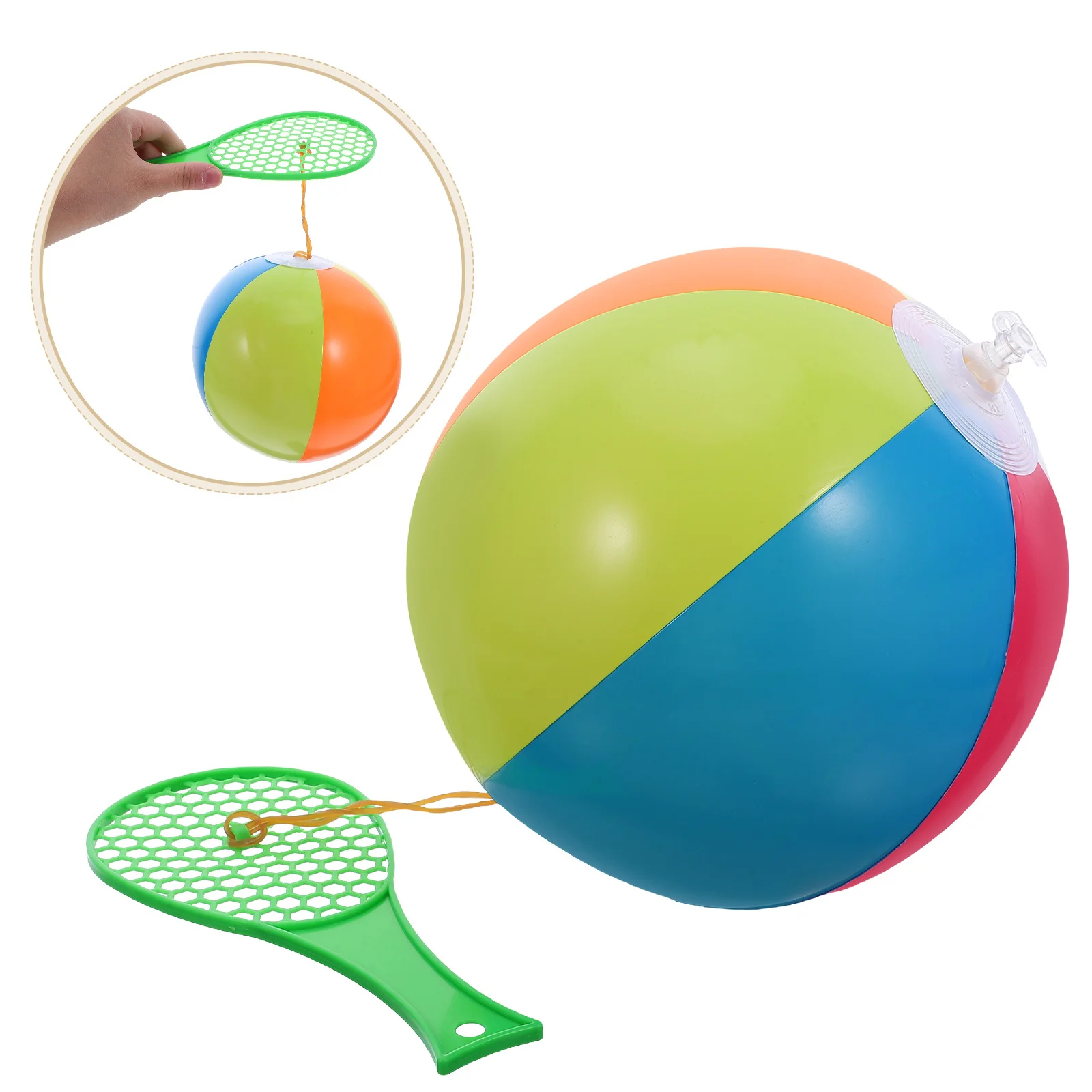 مجموعة كرات مجداف مكونة من 5 قطع للأطفال الصغار من مادة PVC كرات نطاطة قابلة للنفخ مضارب خارجية على الشاطئ وحمام السباحة ألعاب رياضية صيفية #1