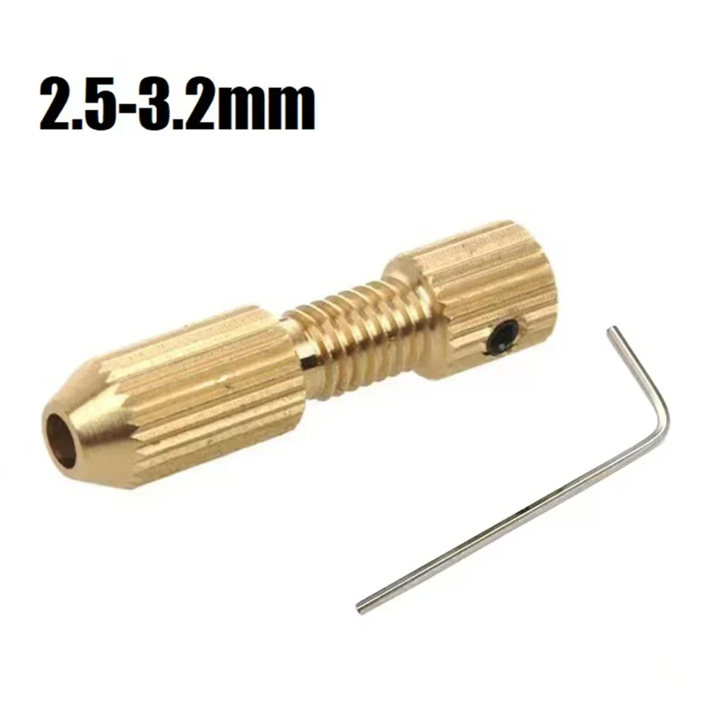 2PCS Drill Chuck Key Wrench Set 2.0mm Shaft Hole Brass Motor Shaft Clamp Small Collet Adapter Fixture Drill Chuck Adapter