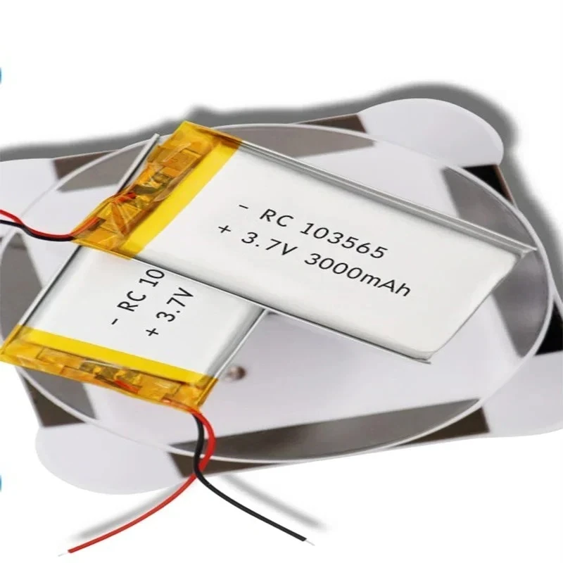 3.7V 3000mAh Li-Polymer Battery for Portable Power Bank, LED Lights, Driving Recorder, High-Power Equipment 103565/103665