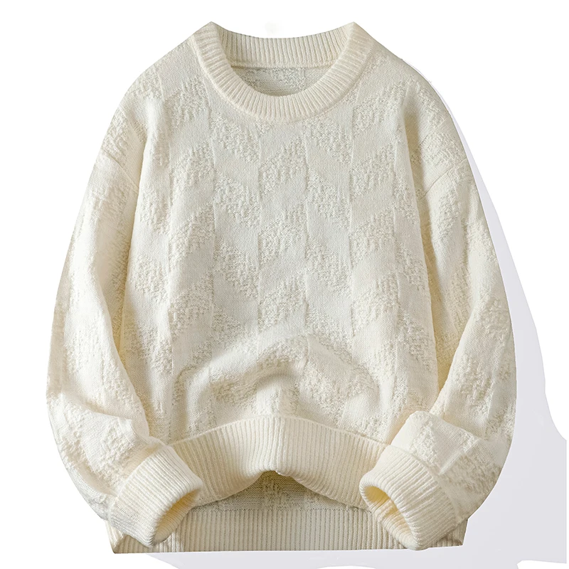 スリムフィット長袖スウェットシャツファッションメンズコートラウンドネックストリートウェアトップスカジュアルニットセータープルオーバートラックスーツジャケット