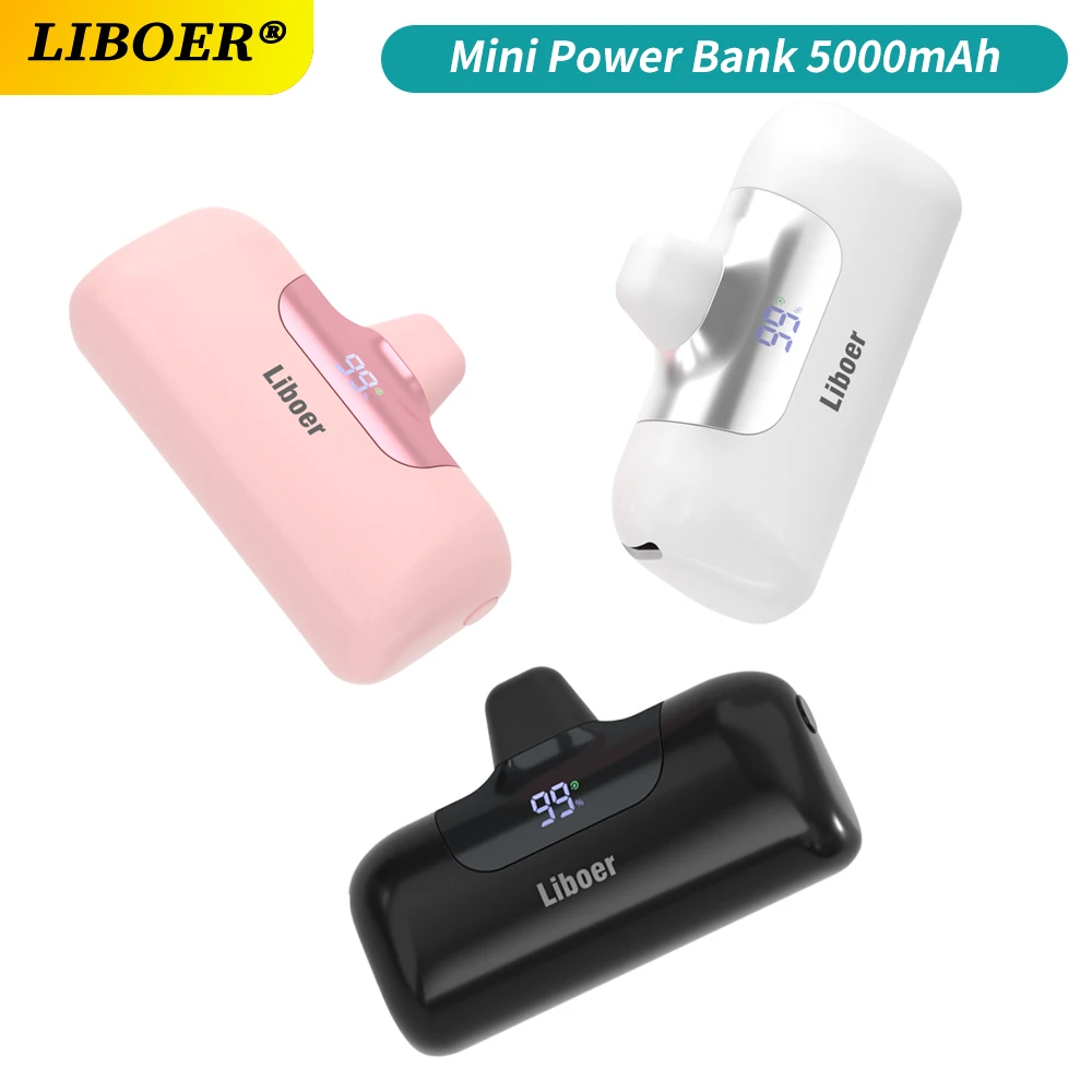 

Мини-портативный аккумулятор 5000 мАч с быстрой зарядкой и разъемом Type-C для iPhone, Samsung, Xiaomi, Sony