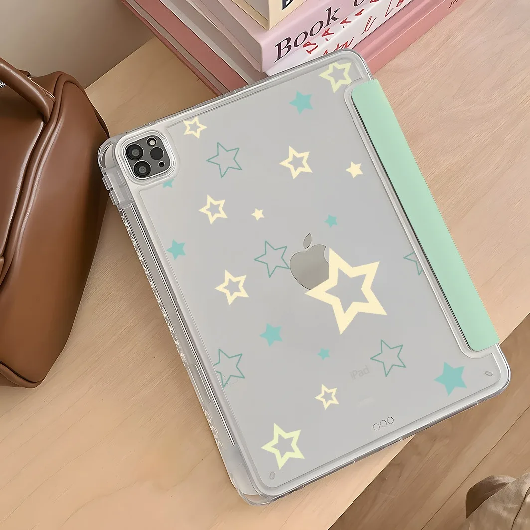 Camouflage Star Pen Slot Tablet Case For Mini7 6 iPad Pro2024 2022 2021 2020 2019 2018 17 11 10 9 8 7 6 5 Air7 6 5 4 3 2 1 Cover
